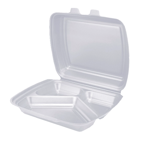 Ланч-бокс зі спіненого полістиролу з кришкою 3-х секційний, UFT